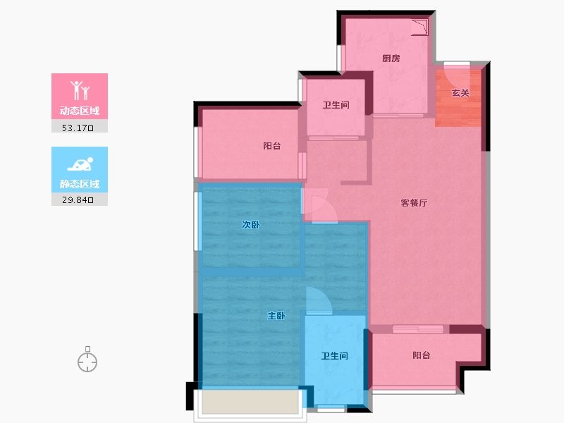 广东省-佛山市-万科中骏金域西江-73.06-户型库-动静分区