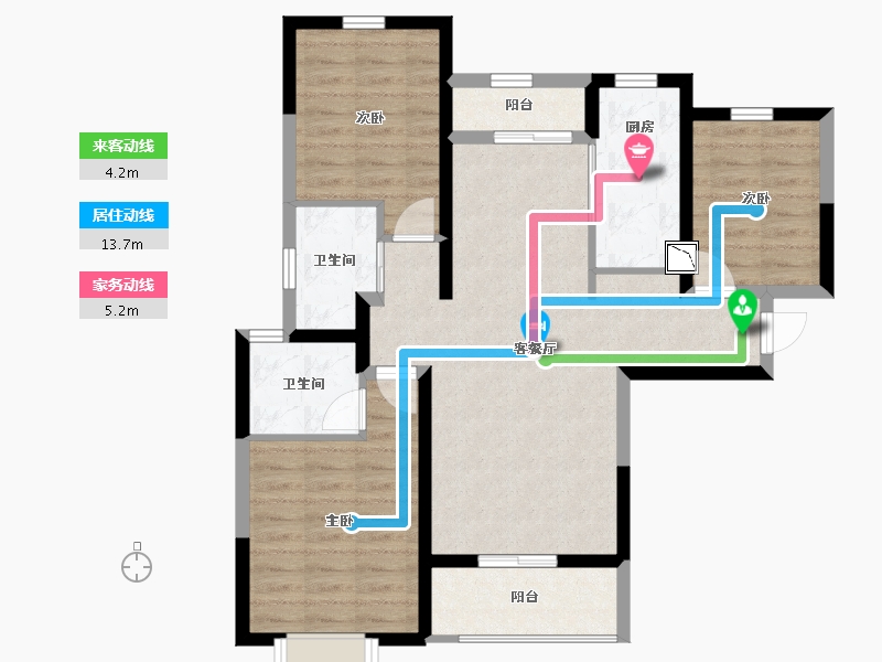 陕西省-西安市-大华锦绣前程-84.09-户型库-动静线