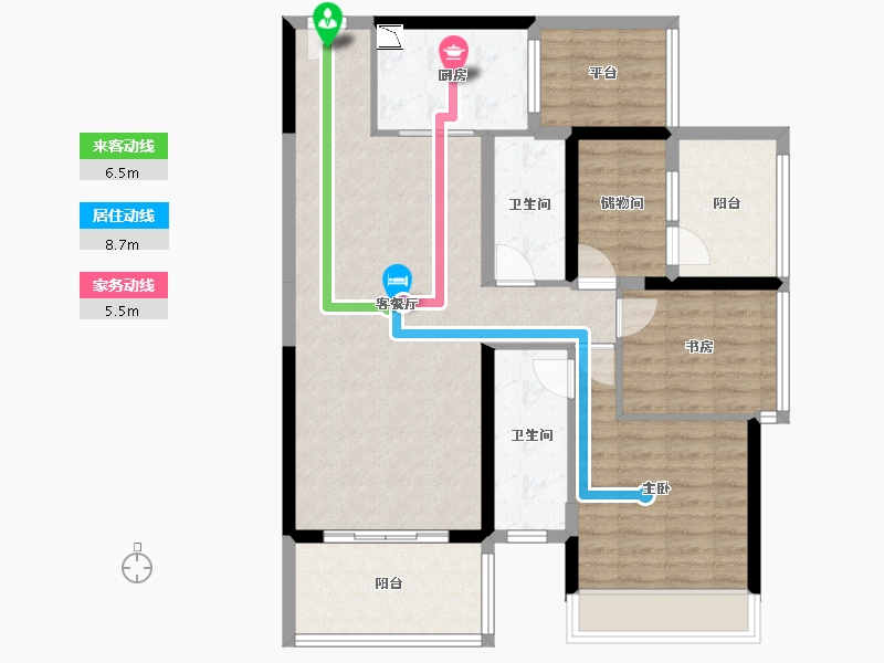 广西壮族自治区-贵港市-鑫炎・桃花源-97.02-户型库-动静线