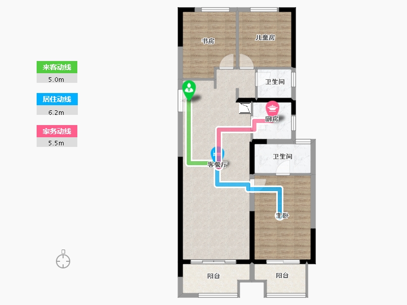 河南省-郑州市-正弘青云筑-98.25-户型库-动静线