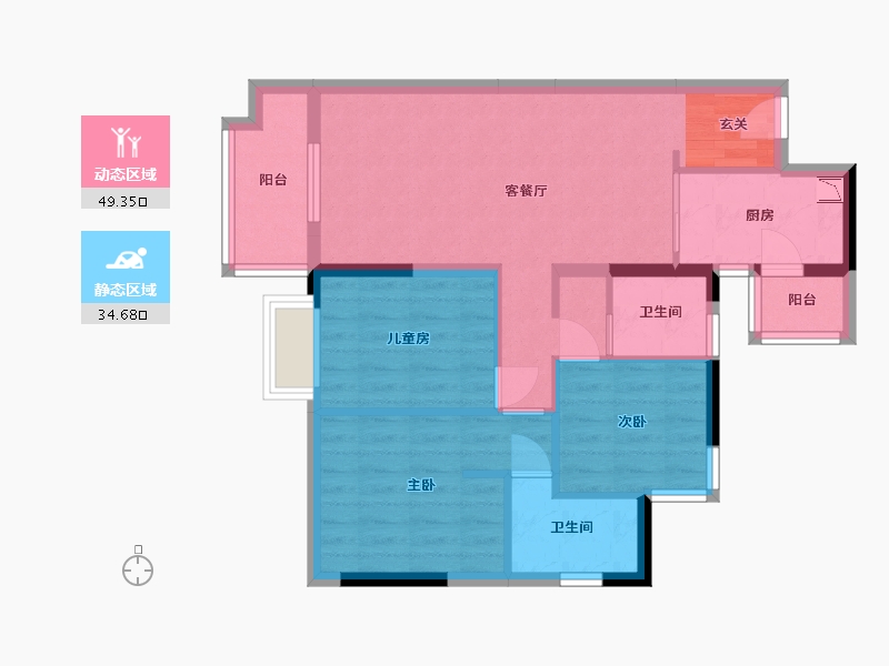 广东省-东莞市-招商雍和府-74.31-户型库-动静分区