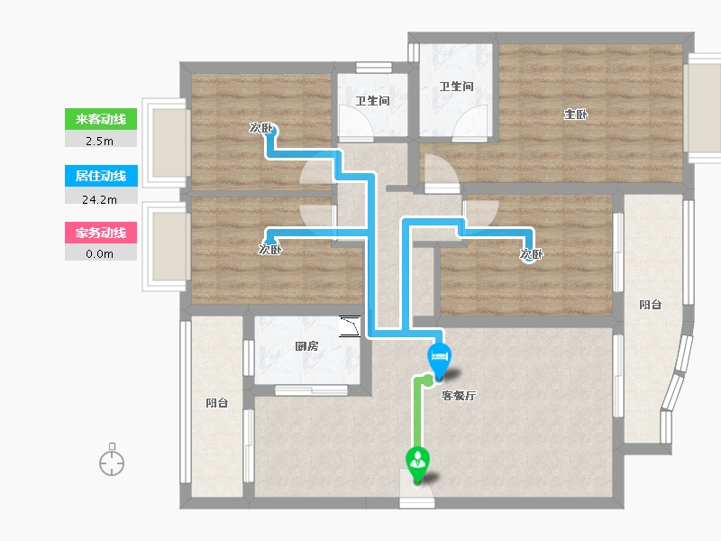 湖北省-黄冈市-万景城10-97.59-户型库-动静线