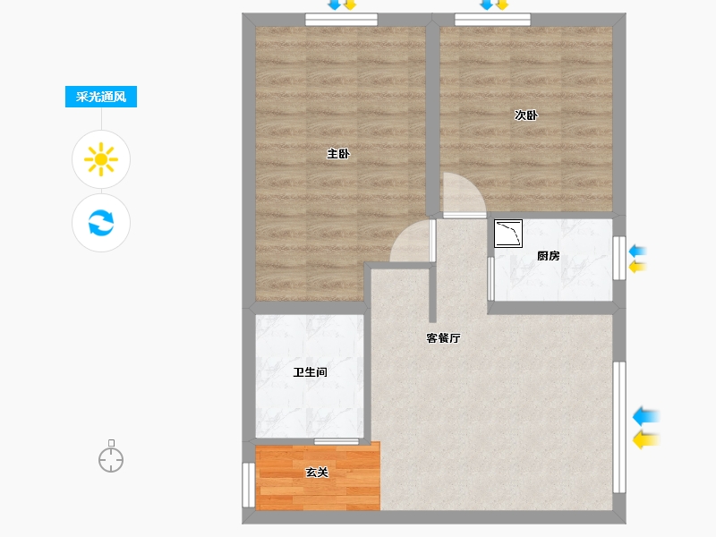 黑龙江省-哈尔滨市-会展城上城・星御-58.40-户型库-采光通风