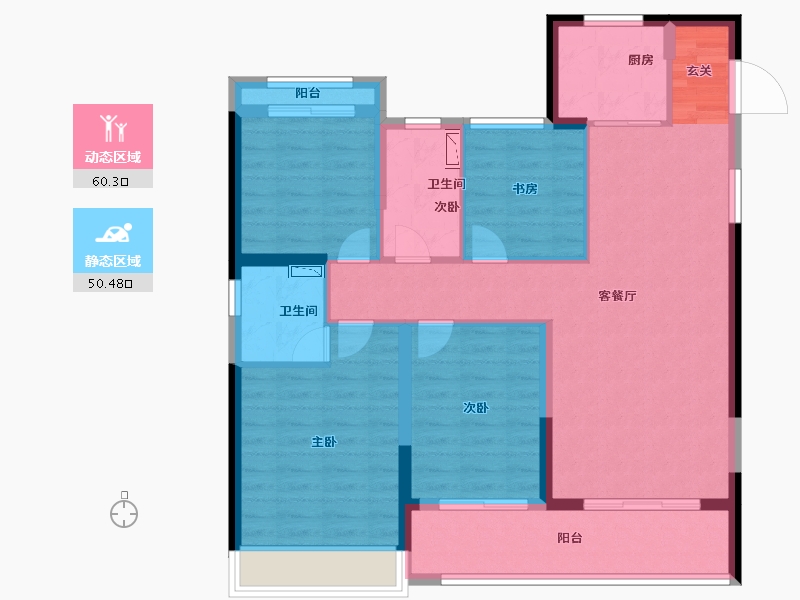 浙江省-温州市-世茂滨江乐虹湾-99.00-户型库-动静分区