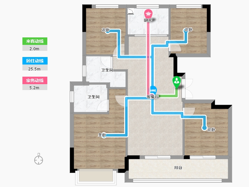 广西壮族自治区-南宁市-保亿天润华府-92.00-户型库-动静线