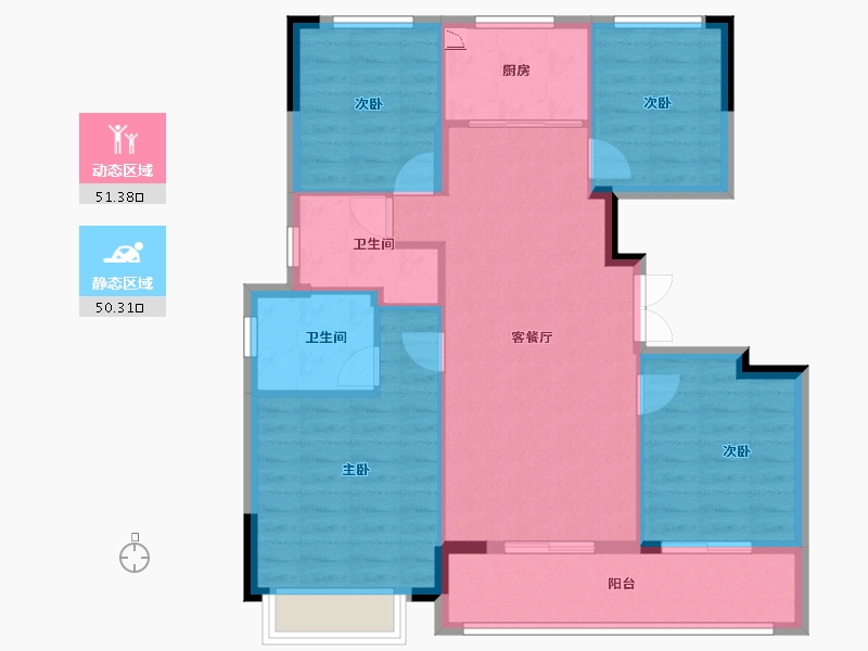 广西壮族自治区-南宁市-保亿天润华府-92.00-户型库-动静分区