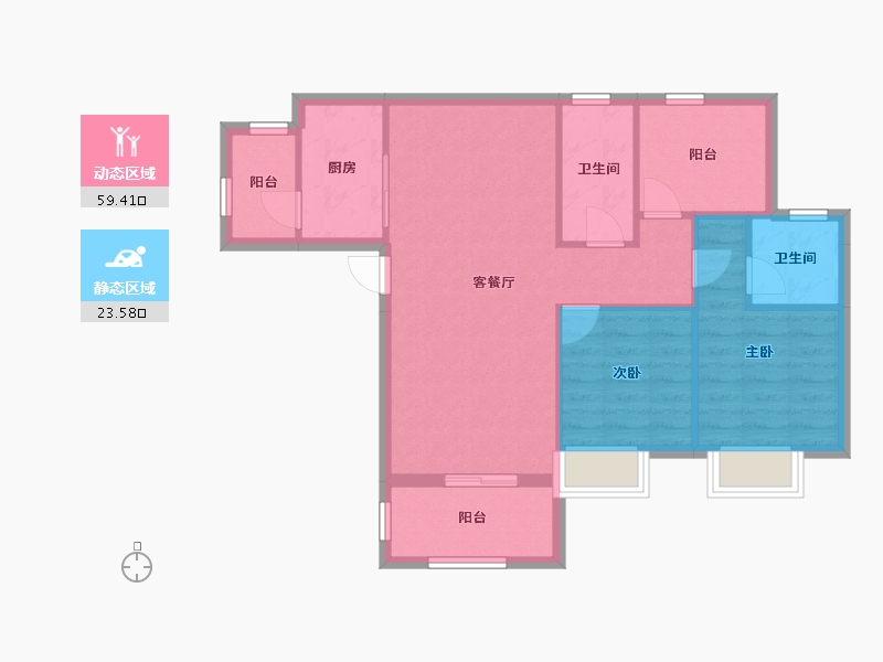 广东省-惠州市-中信新城-74.75-户型库-动静分区