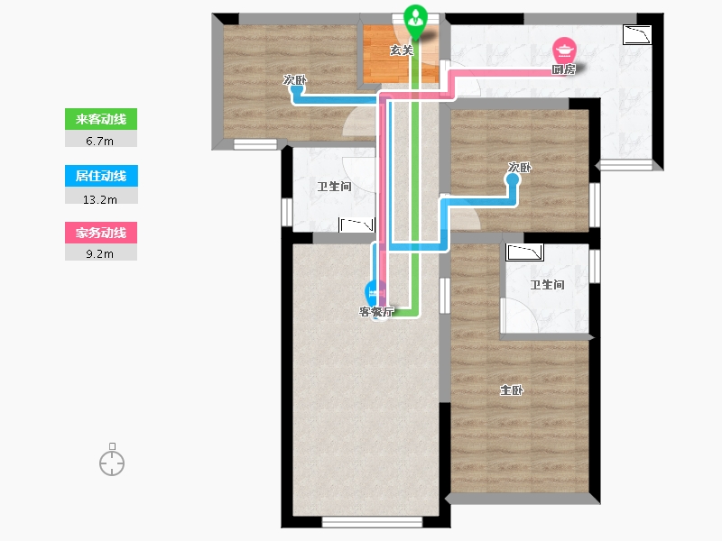 甘肃省-兰州市-万科璞悦臻园-71.56-户型库-动静线