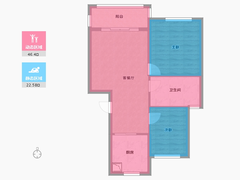 江苏省-苏州市-兰景苑-61.80-户型库-动静分区