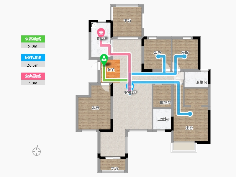 陕西省-西安市-里城柳岸十里-117.60-户型库-动静线