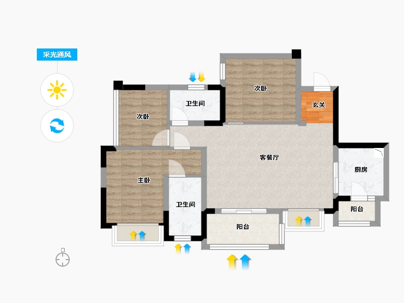 四川省-成都市-蓝光长岛城项目-78.09-户型库-采光通风