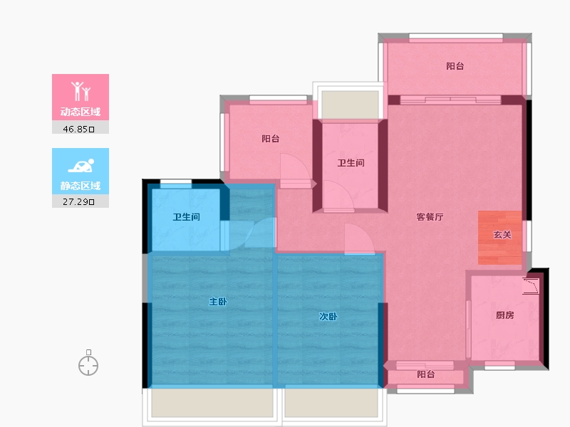 广东省-惠州市-君瑞华府-65.52-户型库-动静分区