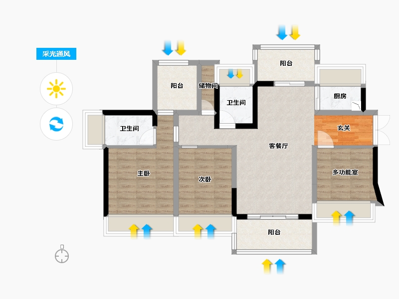 广东省-惠州市-鼎盛悦玺台-86.80-户型库-采光通风