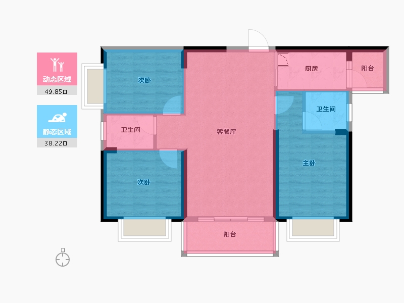 广西壮族自治区-防城港市-高铁3号-78.89-户型库-动静分区