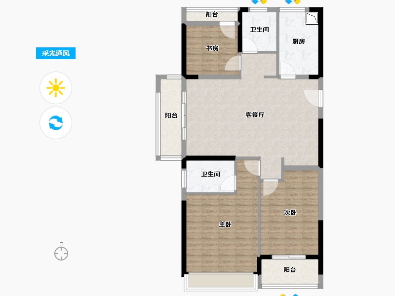 浙江省-杭州市-招商德信博悦湾-115.00-户型库-采光通风