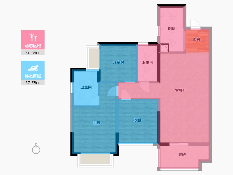 广东省-惠州市-珑悦锦云花园-78.40-户型库-动静分区