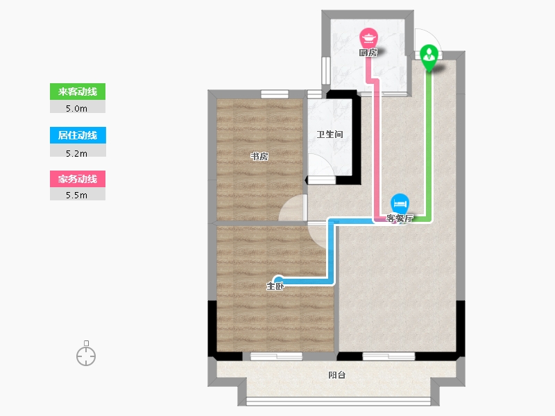 浙江省-杭州市-东亚溪雅香舍-63.10-户型库-动静线