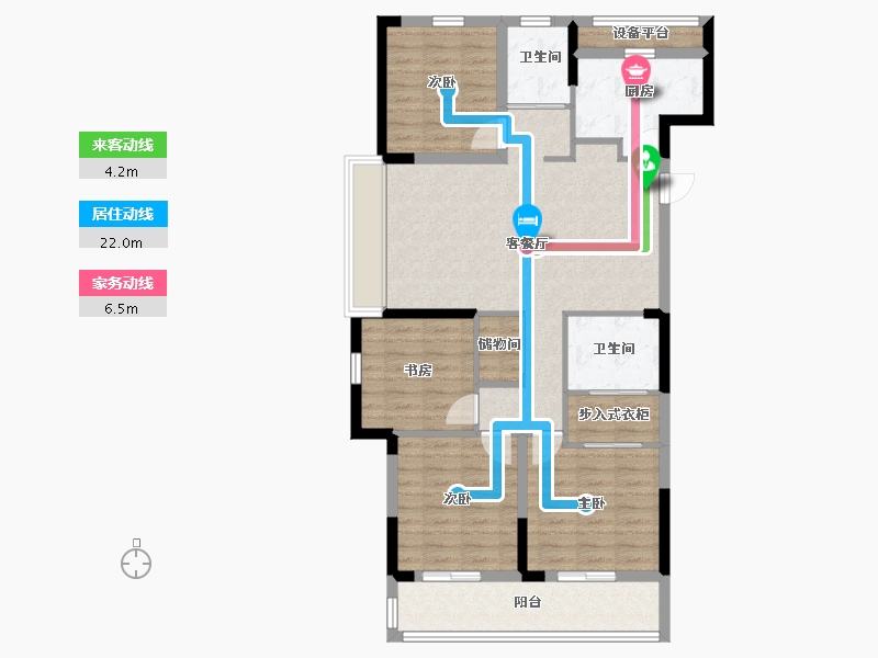 浙江省-杭州市-香栖天第-102.40-户型库-动静线