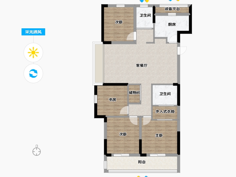 浙江省-杭州市-香栖天第-102.40-户型库-采光通风