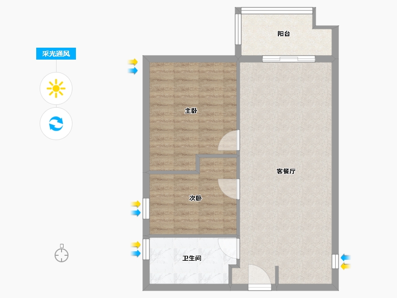 海南省-东方市-东方万悦城-64.69-户型库-采光通风