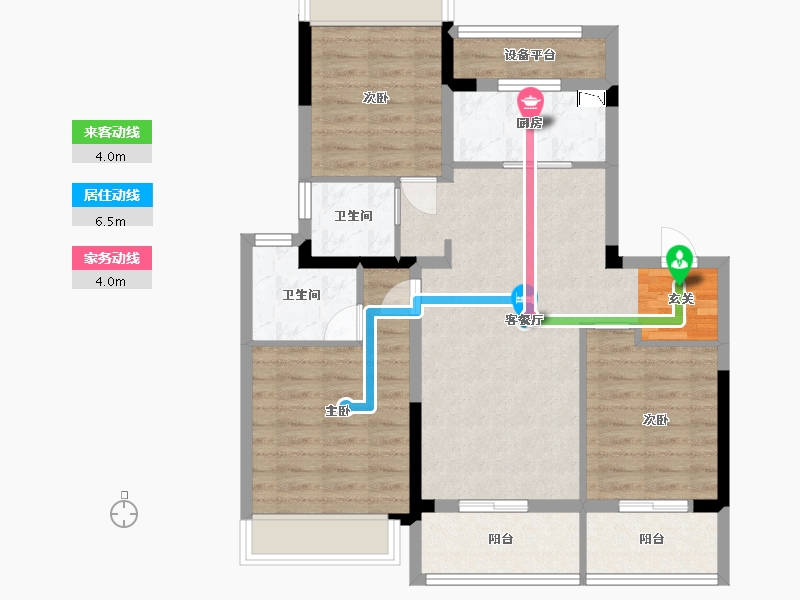 江苏省-扬州市-华建天运府-84.00-户型库-动静线