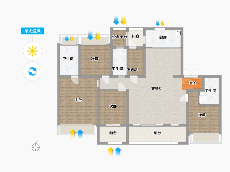 江苏省-扬州市-中信泰富锦辰-133.60-户型库-采光通风