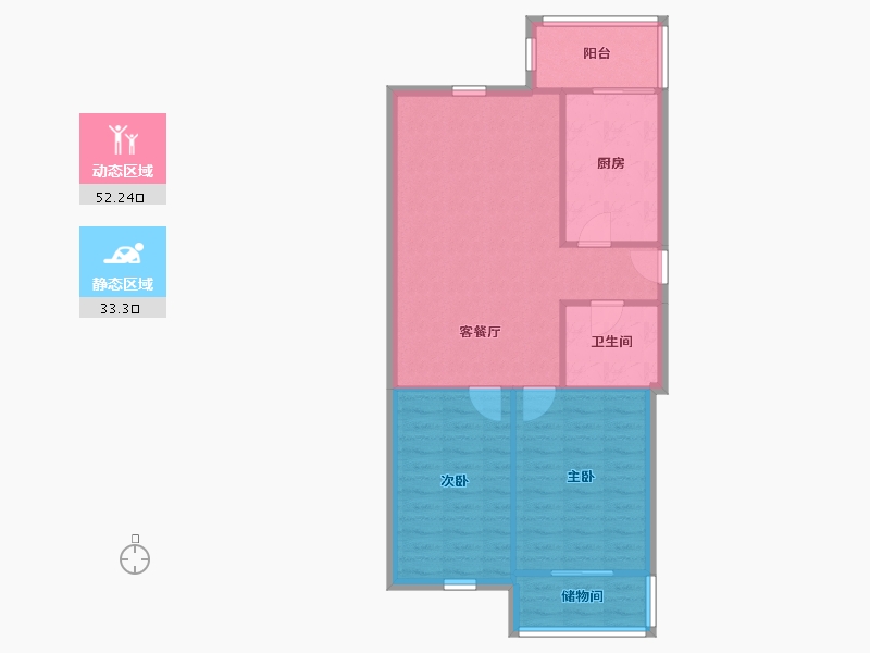 天津-天津市-龙汇公寓-78.25-户型库-动静分区