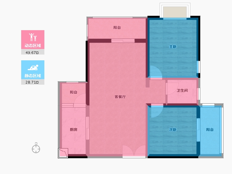 海南省-海口市-国兴一号-69.52-户型库-动静分区