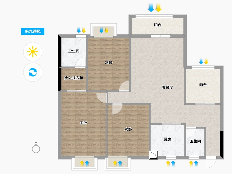 广西壮族自治区-南宁市-中房翡翠园-104.82-户型库-采光通风