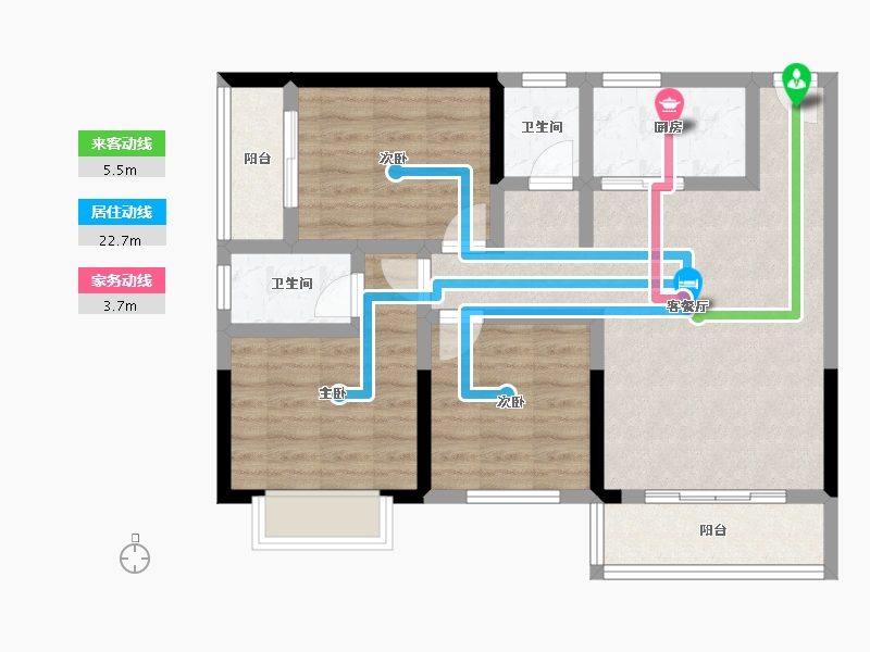 广西壮族自治区-南宁市-宏源华府-76.33-户型库-动静线