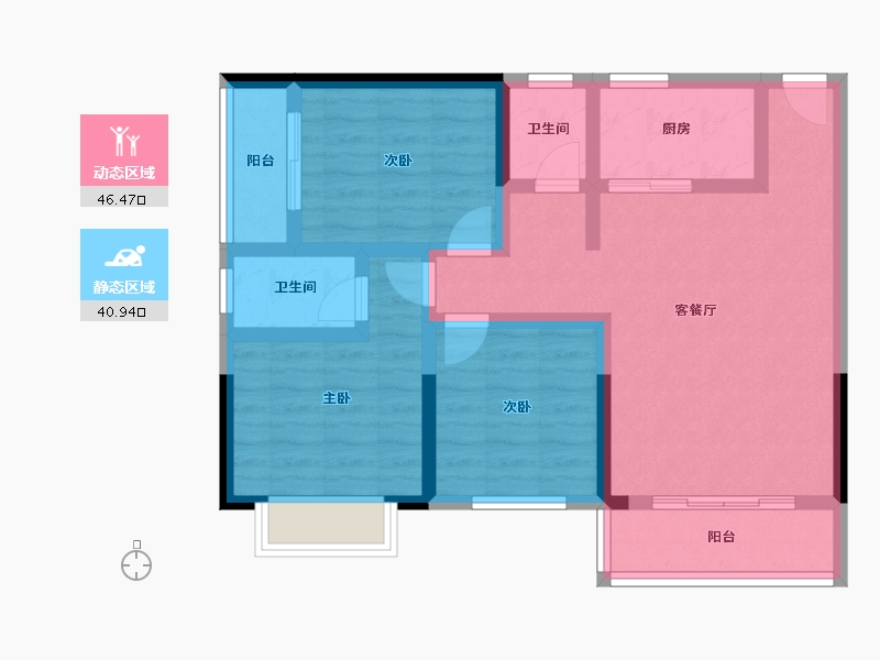 广西壮族自治区-南宁市-宏源华府-76.33-户型库-动静分区