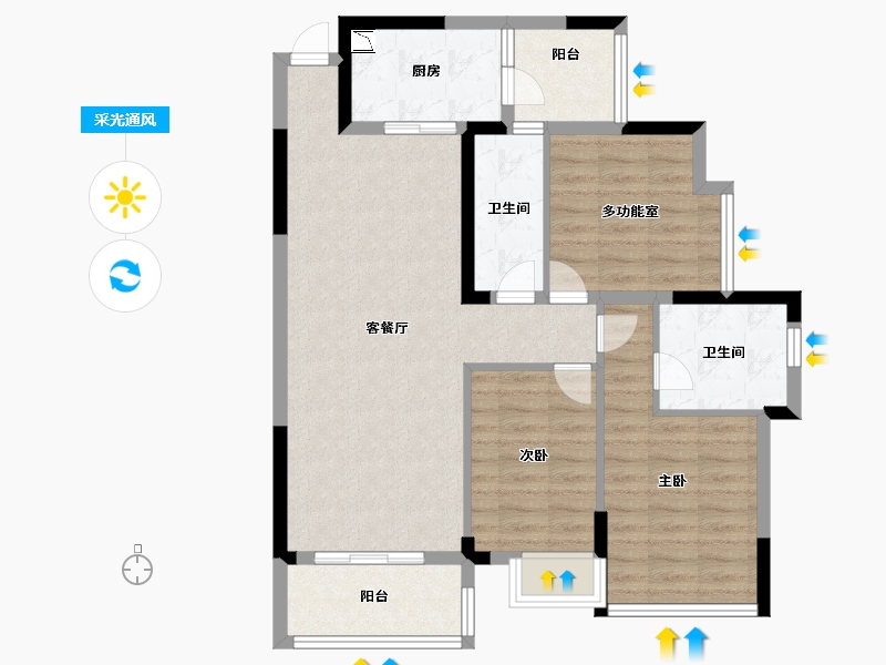 广西壮族自治区-桂林市-恒泰柏利郡-88.80-户型库-采光通风