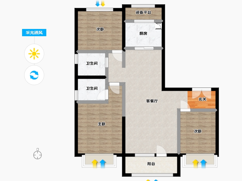 河北省-石家庄市-弘石湾・尚府-93.22-户型库-采光通风