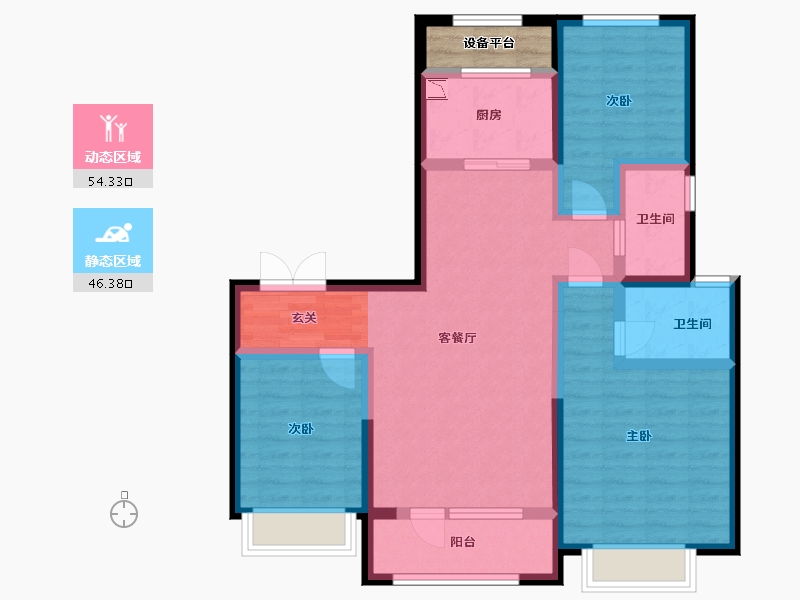 河北省-石家庄市-弘石湾・尚府-91.05-户型库-动静分区