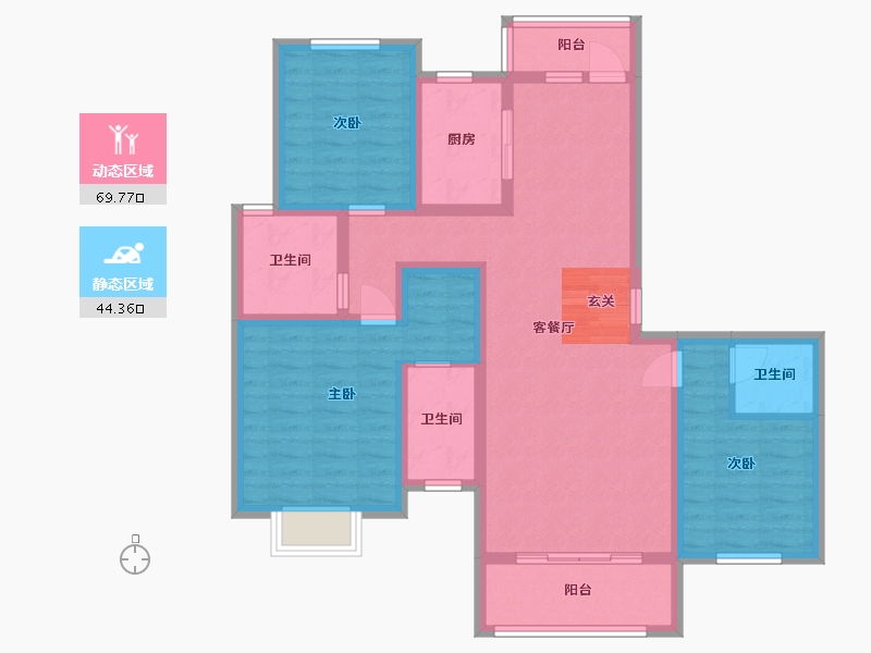 河北省-石家庄市-滨江荣盛华府-100.36-户型库-动静分区