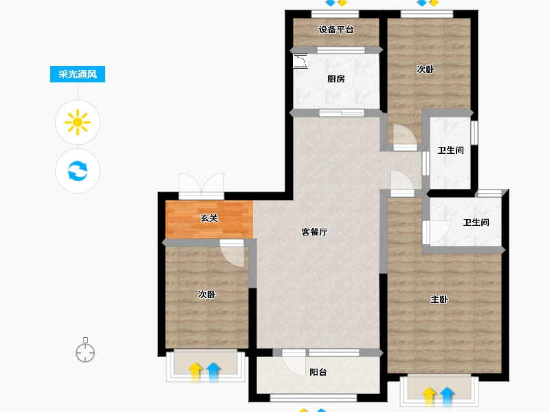 河北省-石家庄市-弘石湾・尚府-91.05-户型库-采光通风