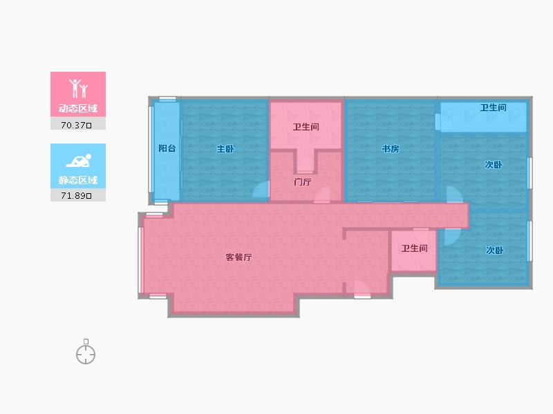 北京-北京市-山水文园-130.00-户型库-动静分区