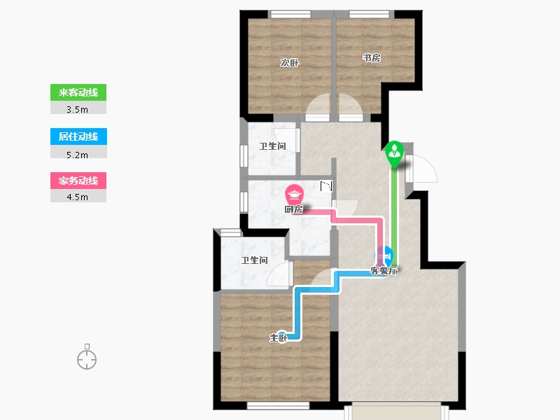 天津-天津市-中建新丽壹号-69.93-户型库-动静线