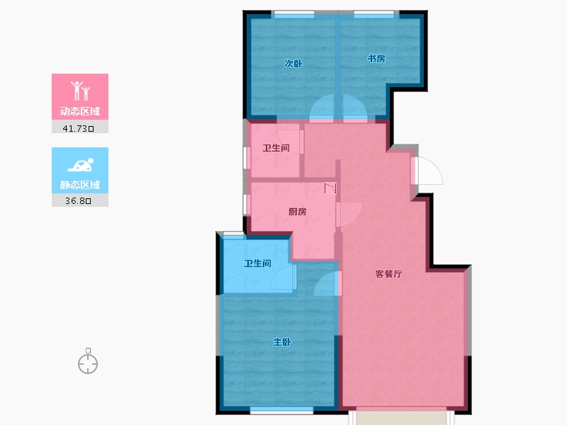 天津-天津市-中建新丽壹号-69.93-户型库-动静分区