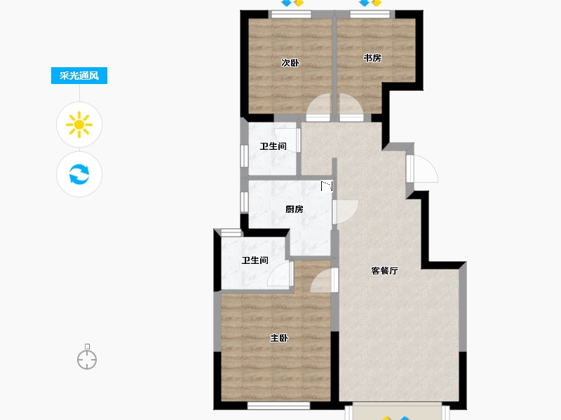 天津-天津市-中建新丽壹号-69.93-户型库-采光通风