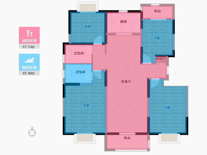 江苏省-徐州市-中钰新苏名苑-119.00-户型库-动静分区