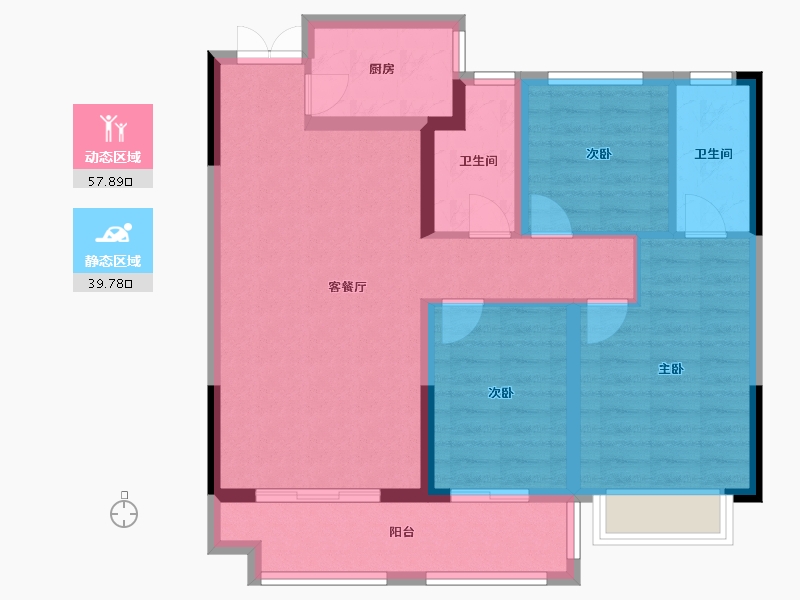 江西省-赣州市-中央首府-87.30-户型库-动静分区