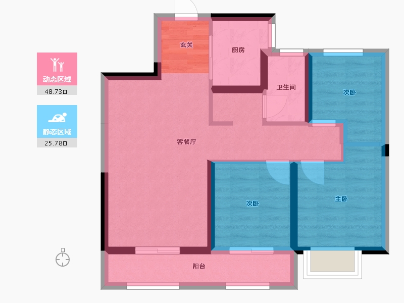 河北省-石家庄市-当代府MOMΛ-65.56-户型库-动静分区