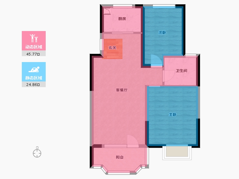 河北省-石家庄市-亨伦观唐名邸-62.65-户型库-动静分区