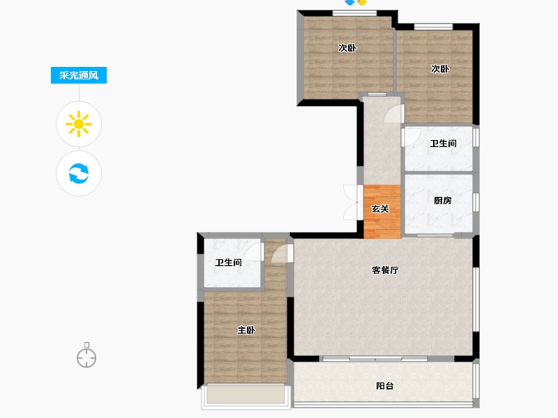 河北省-石家庄市-中房・卓越府-112.80-户型库-采光通风