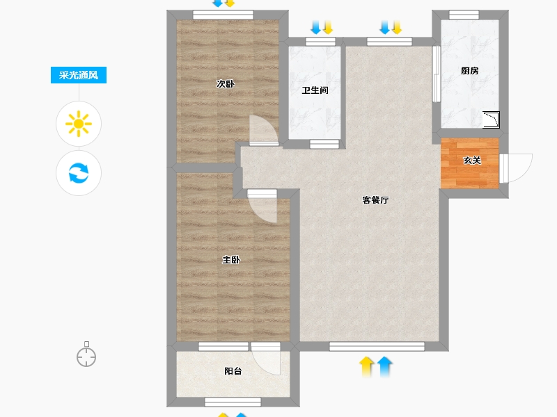 河北省-石家庄市-万德华府-65.80-户型库-采光通风