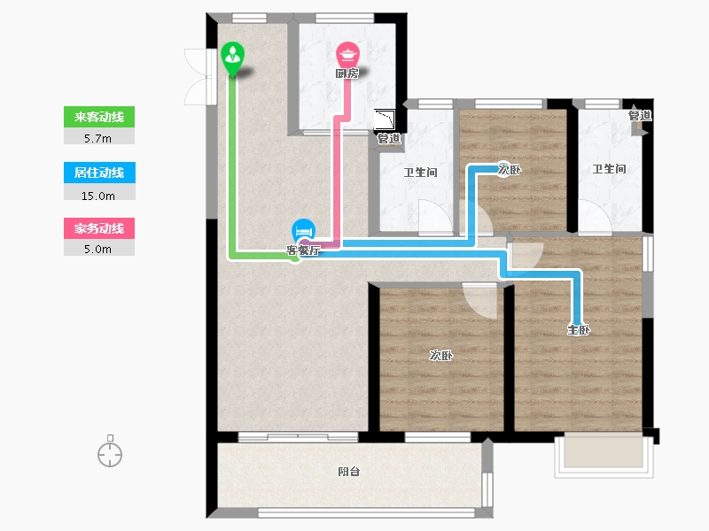 河南省-郑州市-富田城・九鼎华府-92.00-户型库-动静线