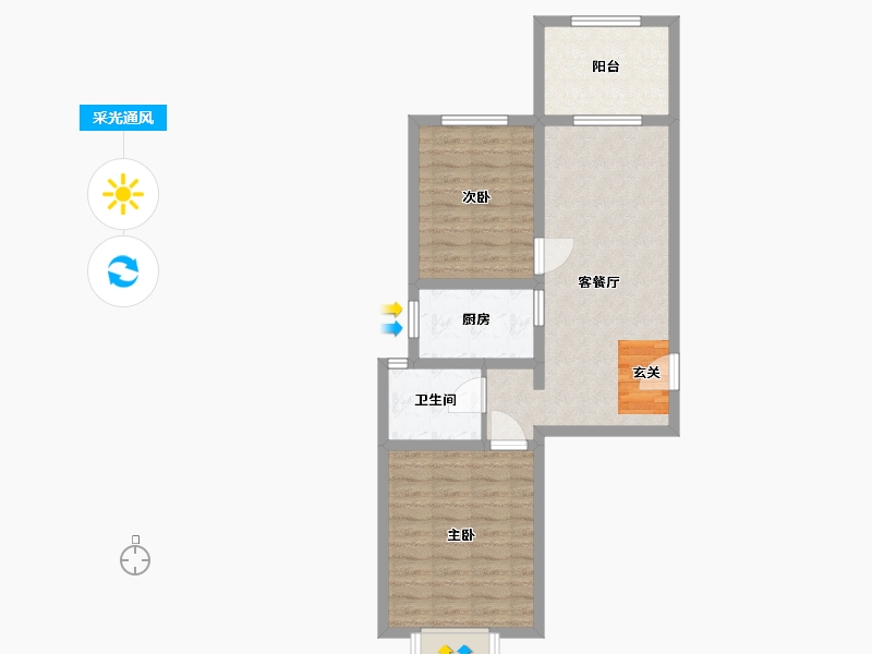 河北省-石家庄市-润江正定壹�院-68.00-户型库-采光通风