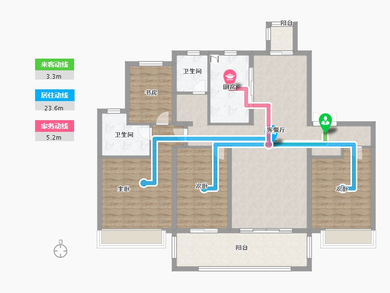 山东省-青岛市-海尔产城创波尔多小镇-132.00-户型库-动静线