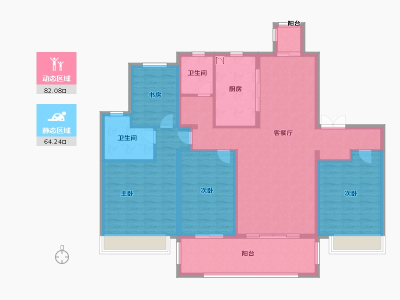 山东省-青岛市-海尔产城创波尔多小镇-132.00-户型库-动静分区